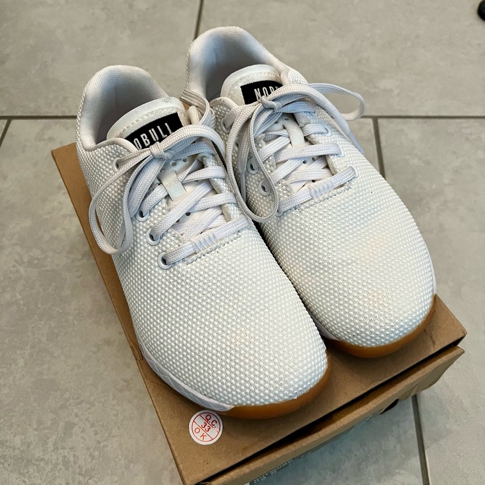 Nobull Project Women's Outwork Strength Training Sneakers in White Gum Size 8M